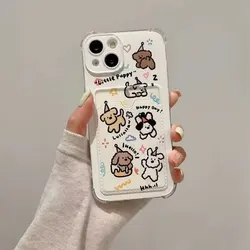 Adorable Pet - Themed Soft Clear Phone Case with Photo Card Wallet Cover - iPhone 13 Pro Max (S20247)