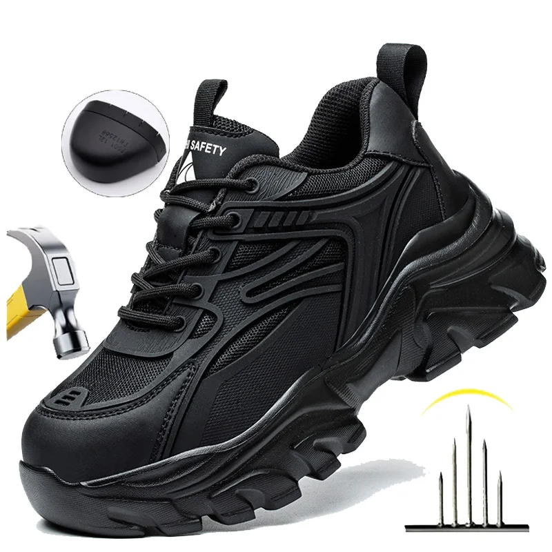 Women's Breathable Steel Toe Work Safety Sneakers