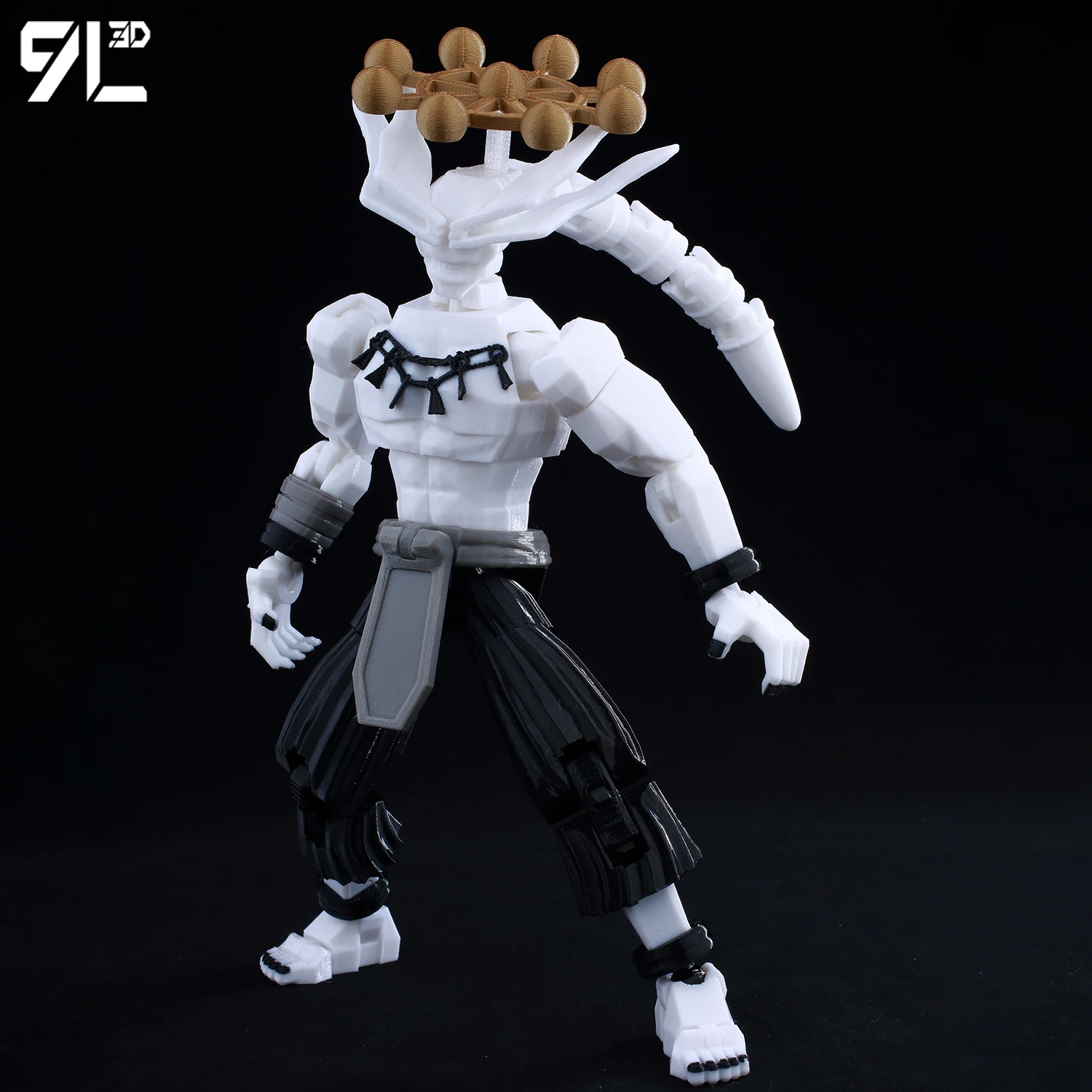 Exquisite 3D Printed Mahoraga & Gojo Satoru Figurine Set - Poseable Collectible Anime Art Toys