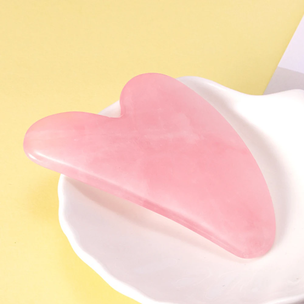 1pc Heart Shape SPA Massage Beeswax Gua sha Scraping Massage Scraper Face Massager Acupuncture Guasha Board Massager for Face 2