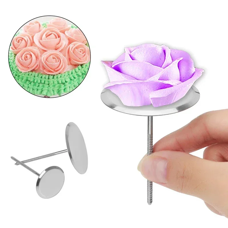Cake Decorating Tip Set Cake Icing Nozzles Baking Nozzle Set Cake Decorating Nozzle Set 5Pcs Cake Flower Nail and Flower Lifters Cake Decorating Tool Nail Lifters Kit Icing Flowers Decoration Baking Tool
