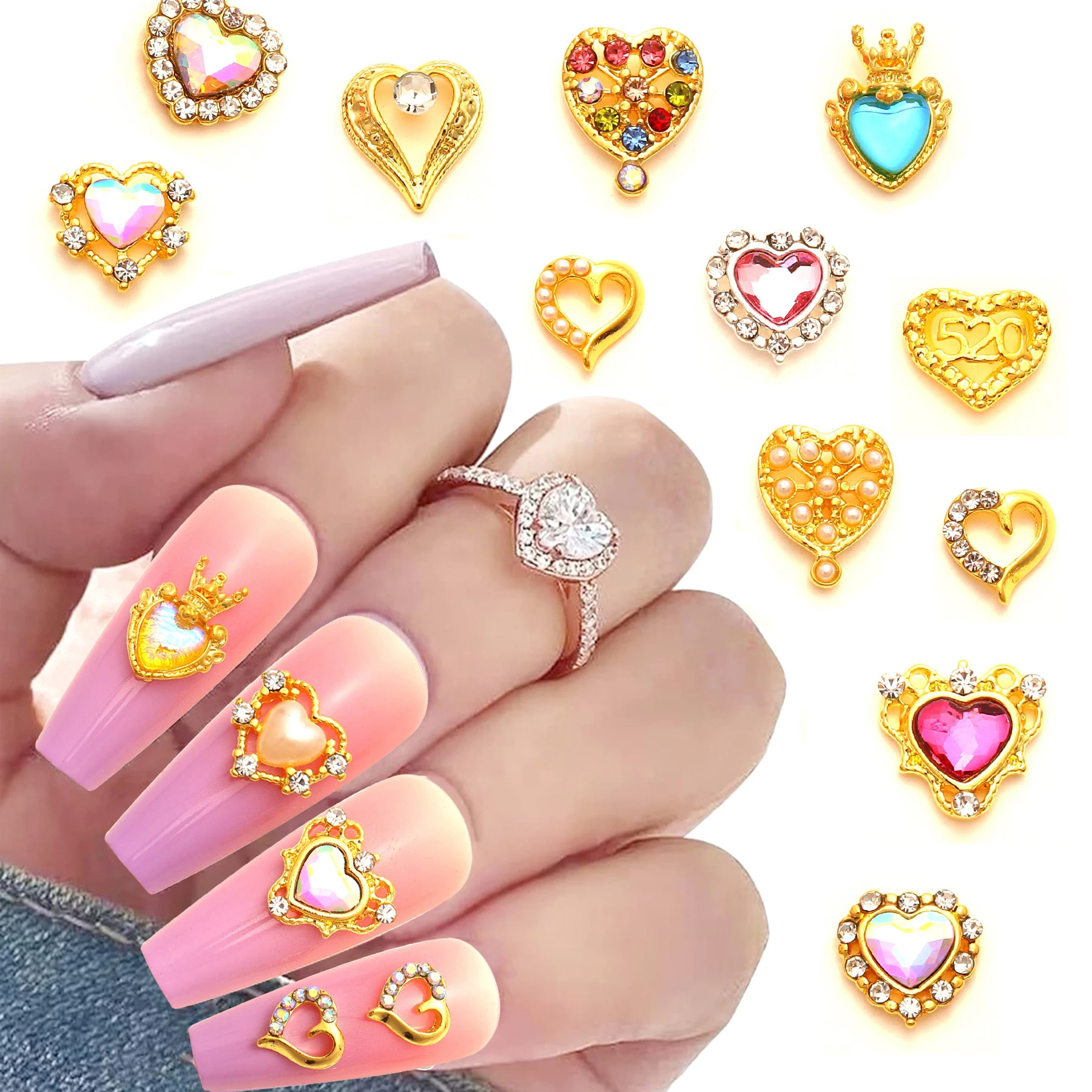 Flower nail with gem stones | Flower nails, Nails, Mani pedi