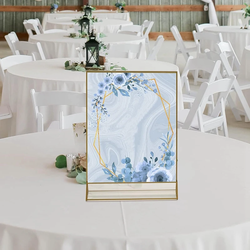 4Pack 8.5X11 Gold Picture Frame Acrylic Sign Holder Wedding Signs Table Numbers Menu Holders Kit