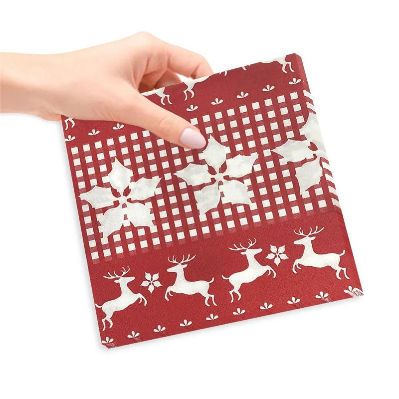 Christmas Snowman Theme Paper Napkins Xmas New Year Party Tableware Home Decoration 20pcs/pack