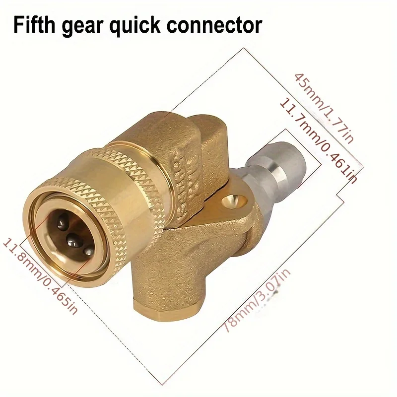 High pressure car wash gun five speed adjustable adapter made of brass material 1/4 quick connector with 7 color nozzles 4