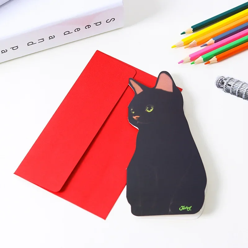 Greeting Cards Greeting Cards 3D Cats Postcards New Year Party Greeting Card Gift Folding Card Birthday Wedding Invitation Cards