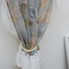 Idyllic American Rural Flowers Window Tulle Door Curtains Floral Gauze Warp Ruffled Door Curtains for Kitchen Balcony #A119 5