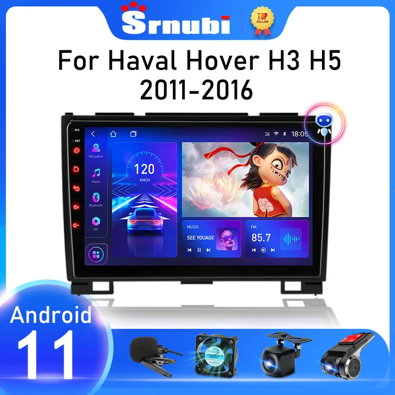 Srnubi Android 11 Car Radio For Haval Hover Great Wall H3 H5 2011-2016 Multimedia Video Player Navigation GPS 2din DVD Head Unit |