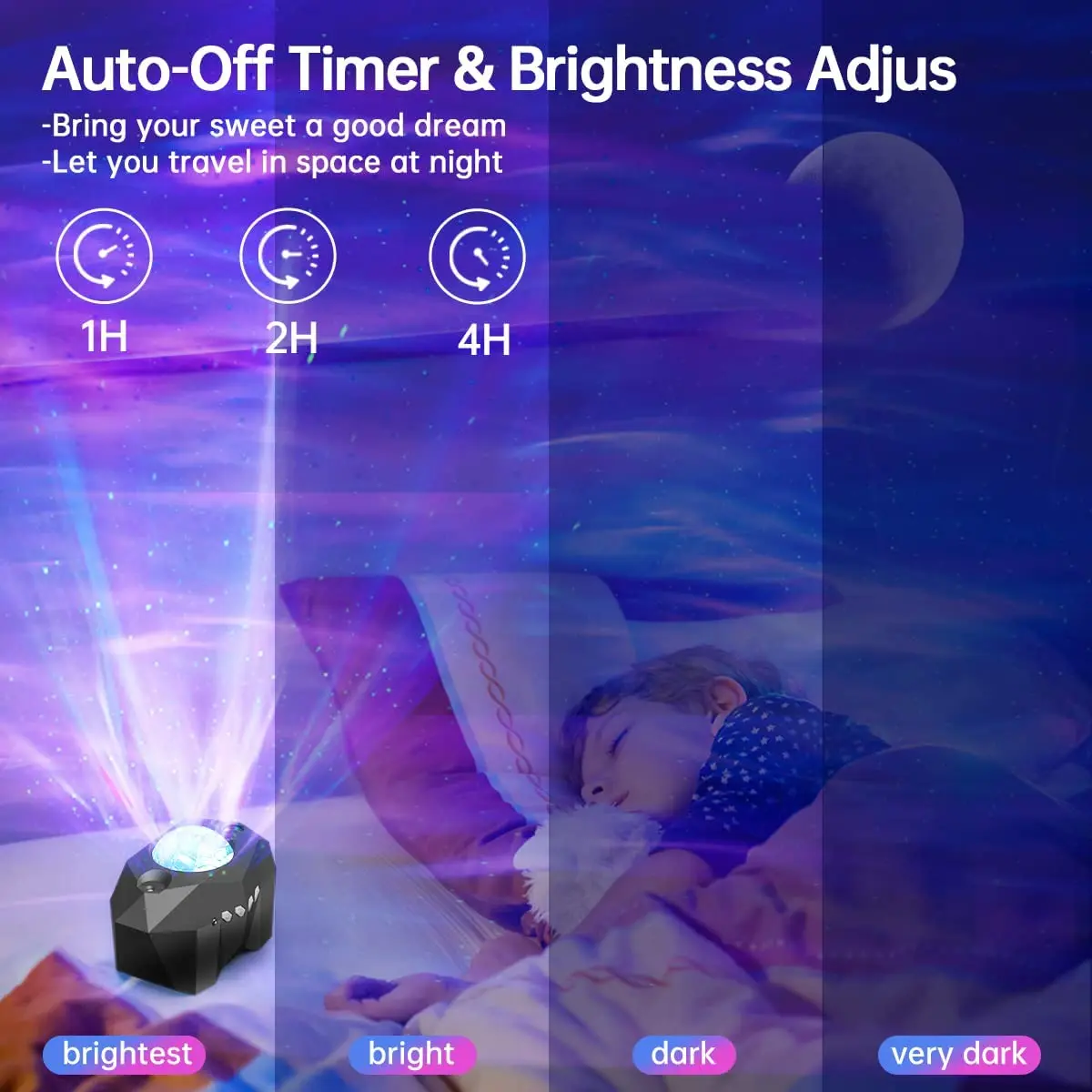 Projecteur LED Aurore Boréale, Galaxie, Lune, Veilleuses, Musique  Bluetooth, Nébuleuse Étoile, Lampe de Projection, Décoration de Chambre -  AliExpress