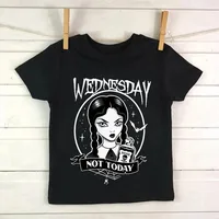 Tshirt Wednesday Addams Children T-Shirt I Hate People Cartoons Clothes Kid Girl Boy Nevermore Academy T Shirt Baby Casual Top 1