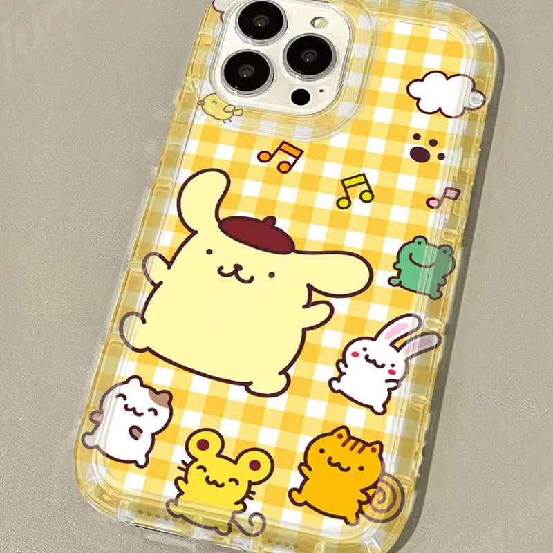 thumbnail image 1 of Saniro-funda protectora de silicona para iPhone, carcasa transparente con estampado de Pom Purin para iPhone 15, 14, 13, 12, 11 Pro Max, XR, XS, X, 8, 7, 6, 6S Plus, SE 2020, 1 of 5