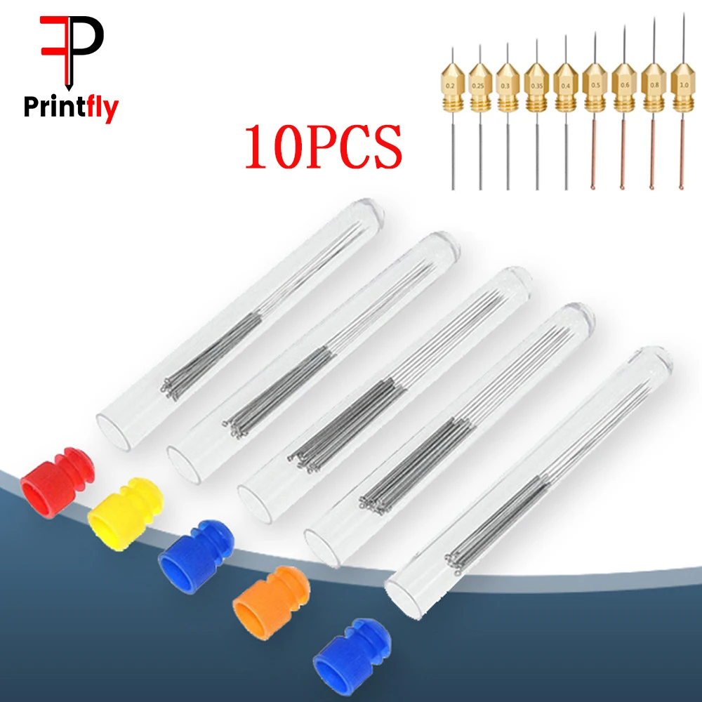 PCB10pcs Stainless Steel Nozzle Cleaning Needles Tool 0.15 0.2mm 0.25mm 0.3mm 0.35mm 0.4mm Drill For V6 Nozzle 3D Printers Parts