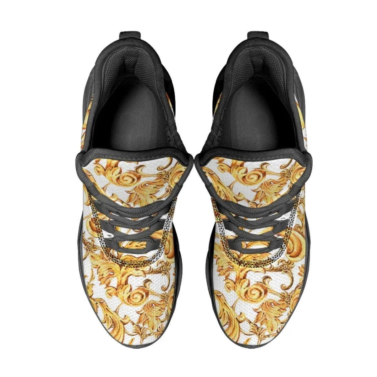Breathable Comfortable Summer Flats Shoes Gold Baroque Designer Sneakers Female Shock Absorbing Mesh Shoes Zapatos Mujer