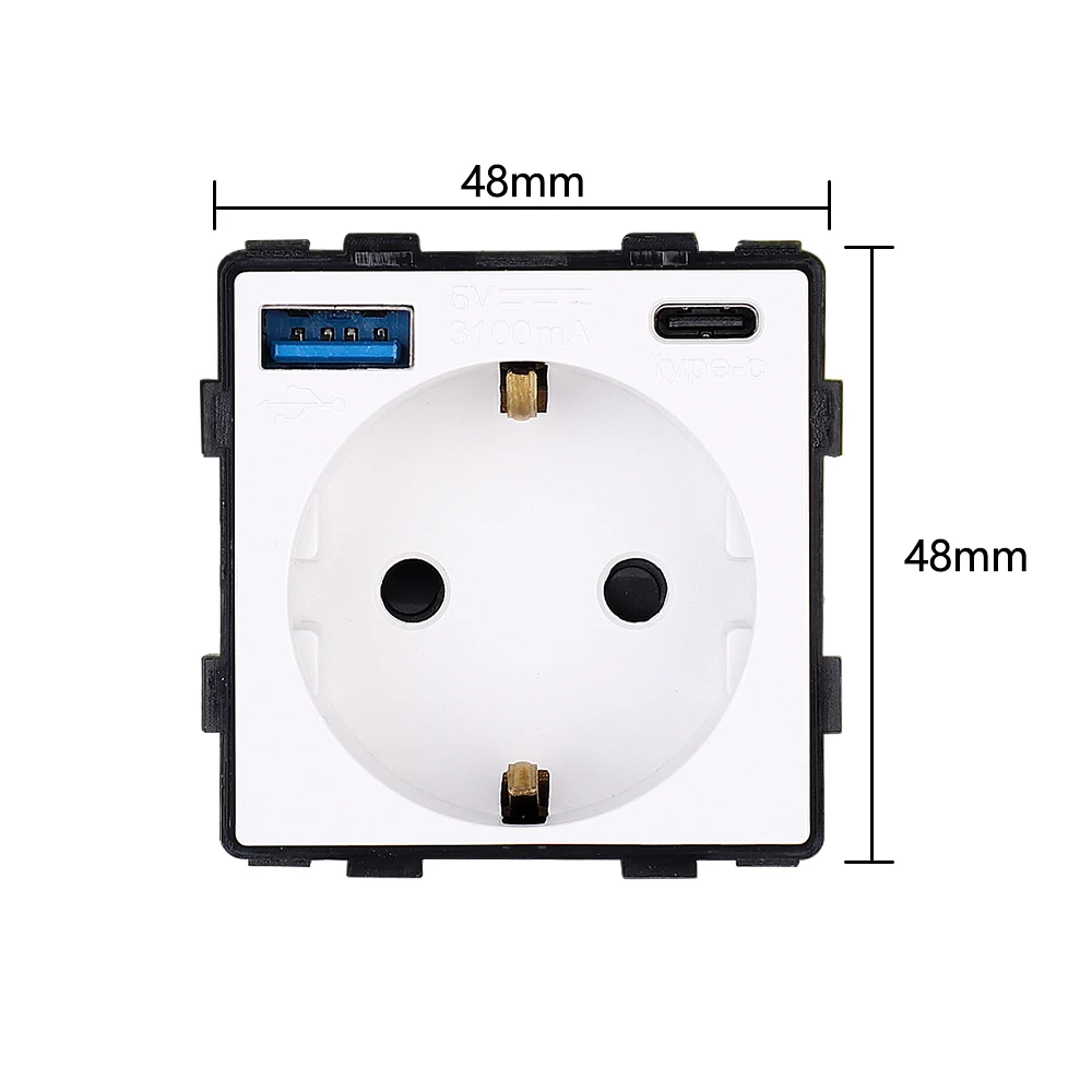 PD Fast Charge Module 65W Quick Charge Socket Part 1/2 USB Type-C 20W Wall Phone Charger Plug Support BINGOELEC Frames wall charger adapter phone charger plug phone charging adapter
