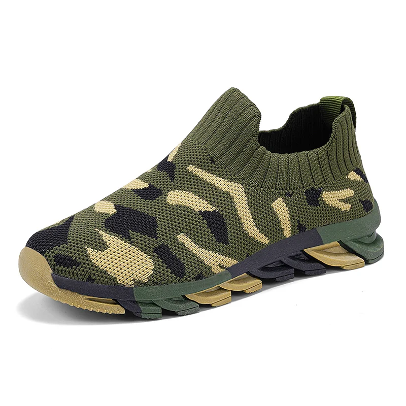 Camouflage Green Sneakers for Boys Kids Shoe 4 To 12 Years Trendy Slip on Children Running Casual Sports Boy Shoes Free Shipping
