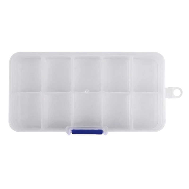 3X 1 To 10 Compartment Plastic Storage Box Transparent For Pearl Pin Jewelry Tools Small Accessories