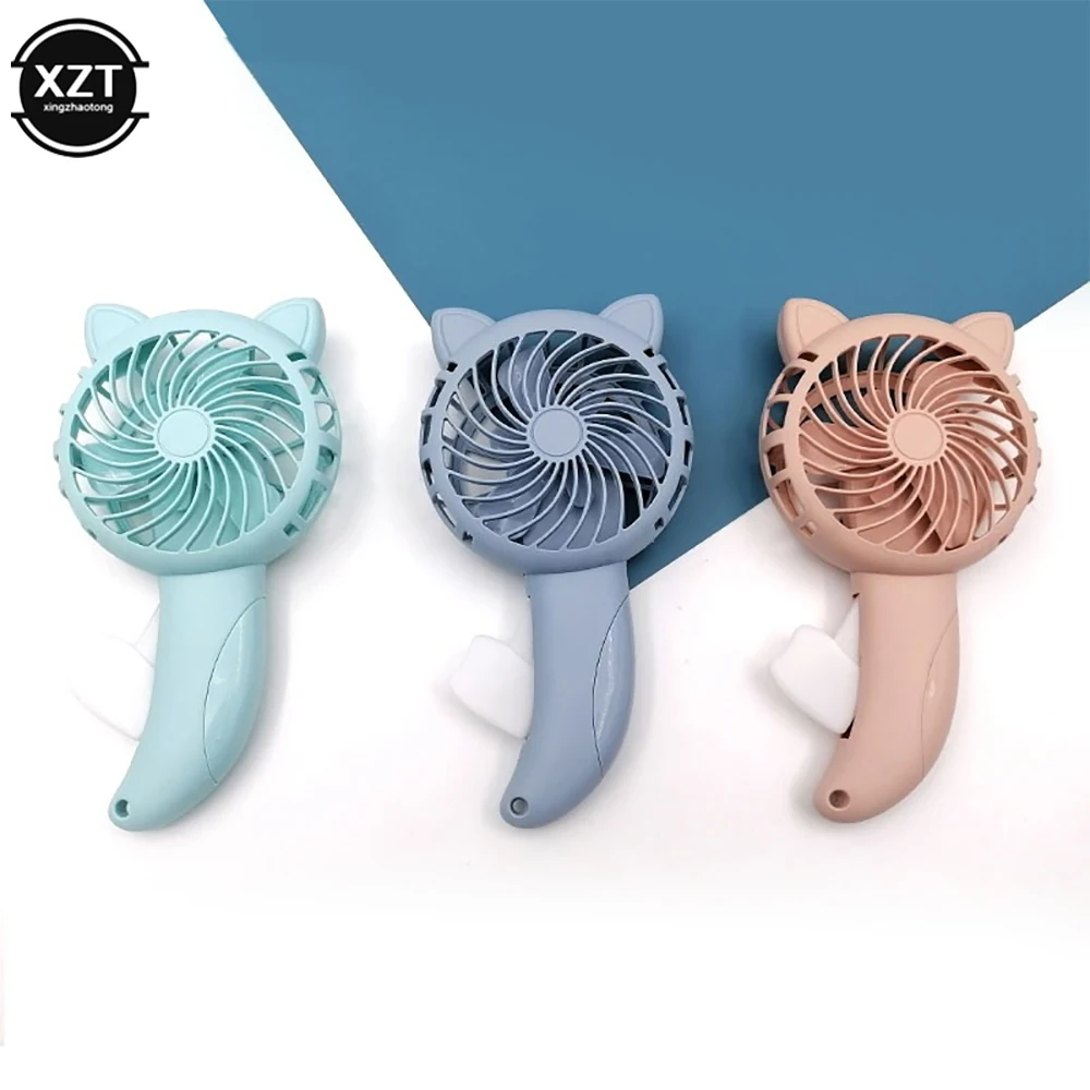 Portable Hand Pressure Fan Mini Handheld Fan Without Battery Cartoon Summer Air Cooler Travel Home Learning
