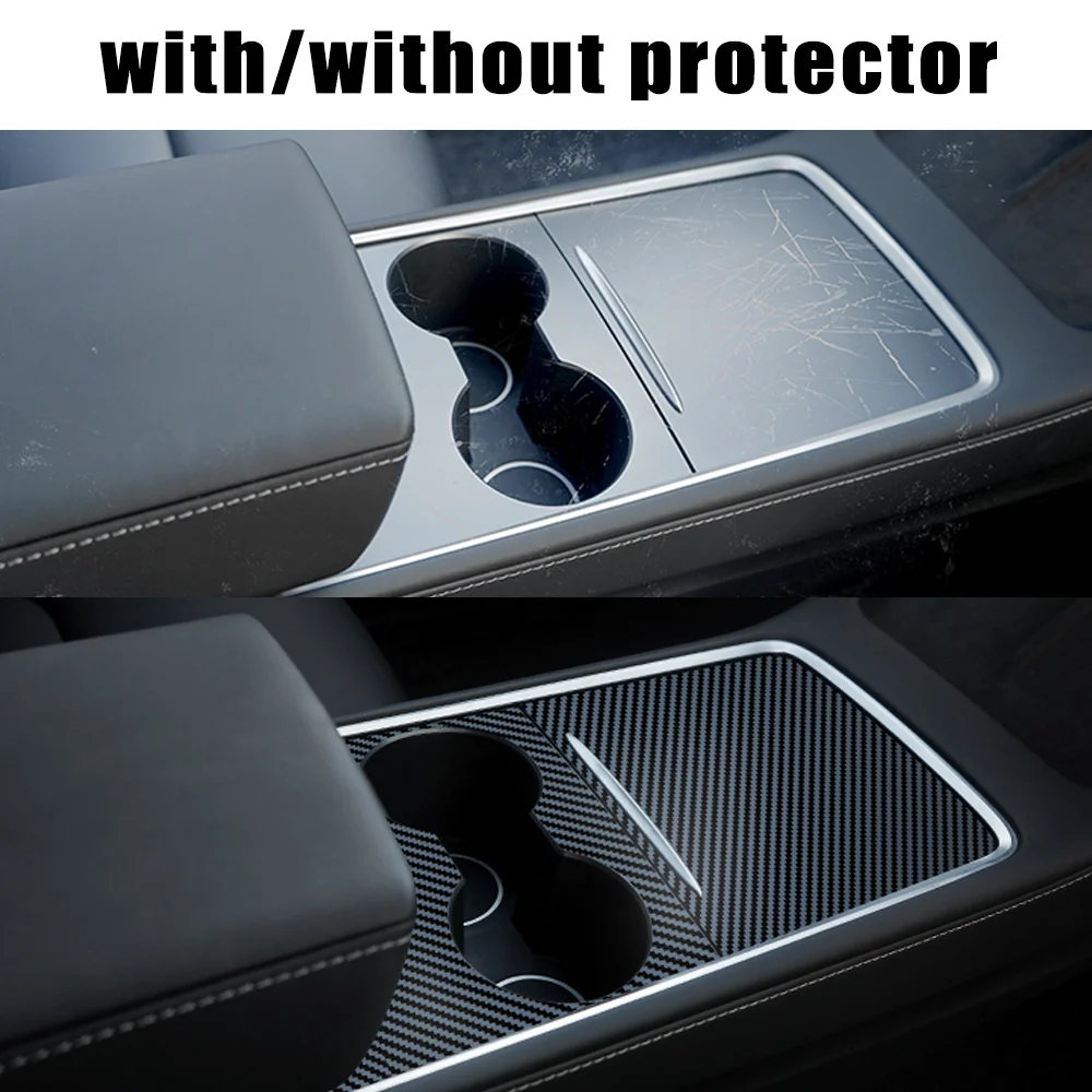 테슬라 모델 3 Y 2021 2023 센터 콘솔 패널 스티커, 나뭇결 필름 탄소 중앙 제어 커버, 자동차 인테리어 액세서리