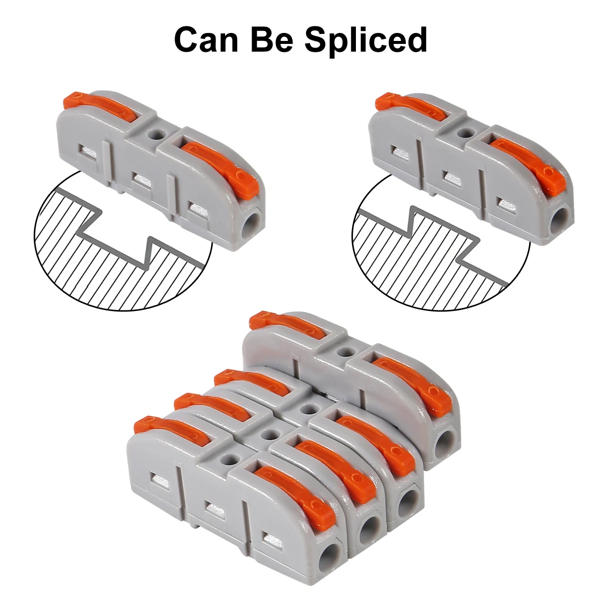 Wire Connectors 1 to 1 Inline Electrical Lever Wire Connectors Nuts Push-in Quick Conductor Compact Splicing Connectors 28-12 AWG wire connectors
