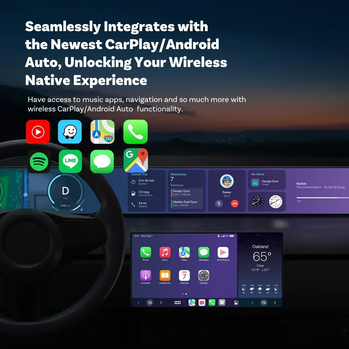 OTTOCAST MINI 2 in 1 Wired to Wireless CarPlay Android Auto Adapter USB Stick Wifi Car Accessories for VW Benz Audi Kia Toyota — view 5