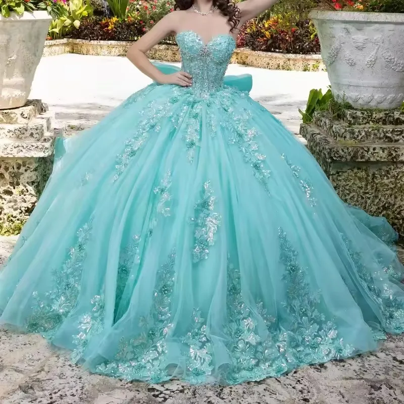 Quince Vestidos De AÃ±os Azul Turquesa De Quinceañera Vestido Azul