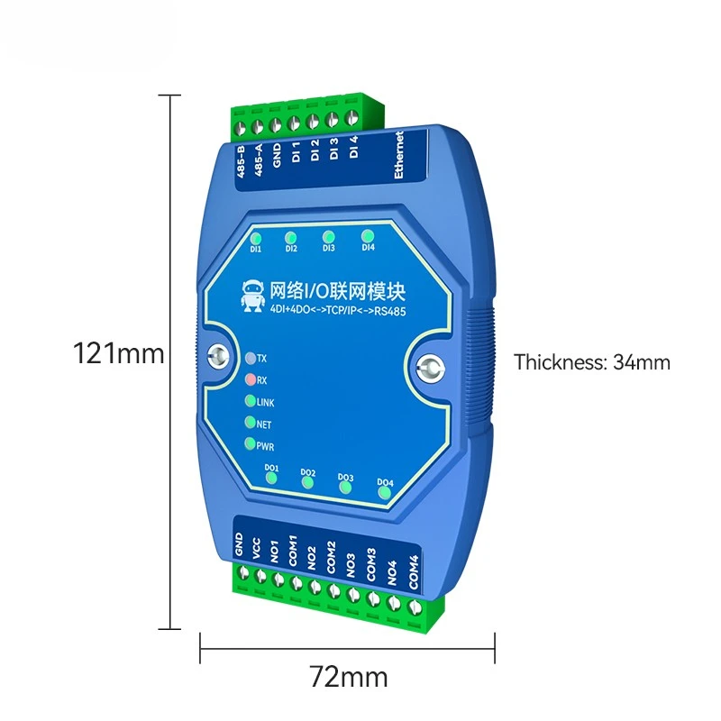 

Isolated 4-Channel Serial Server RS232/422/485 RJ45 Modbus CDEBYTE NB144E POE Receiving Power TCP/UDP/MQTT 8-28V