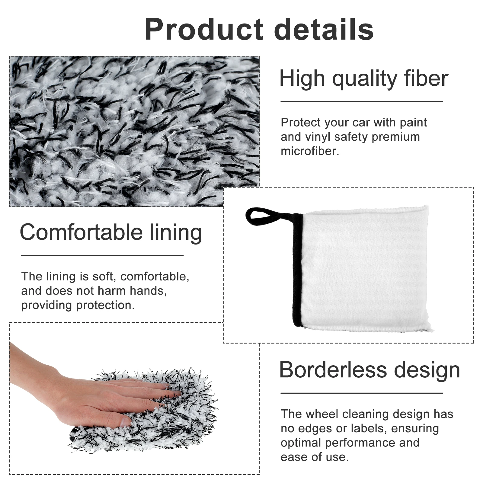 6/2Pcs Car Wash Gloves Towel Wheel Mitt Microfibre Anti-scratch Cleaning Mitt Car Supplies Detail Washing Tools Auto Accessory