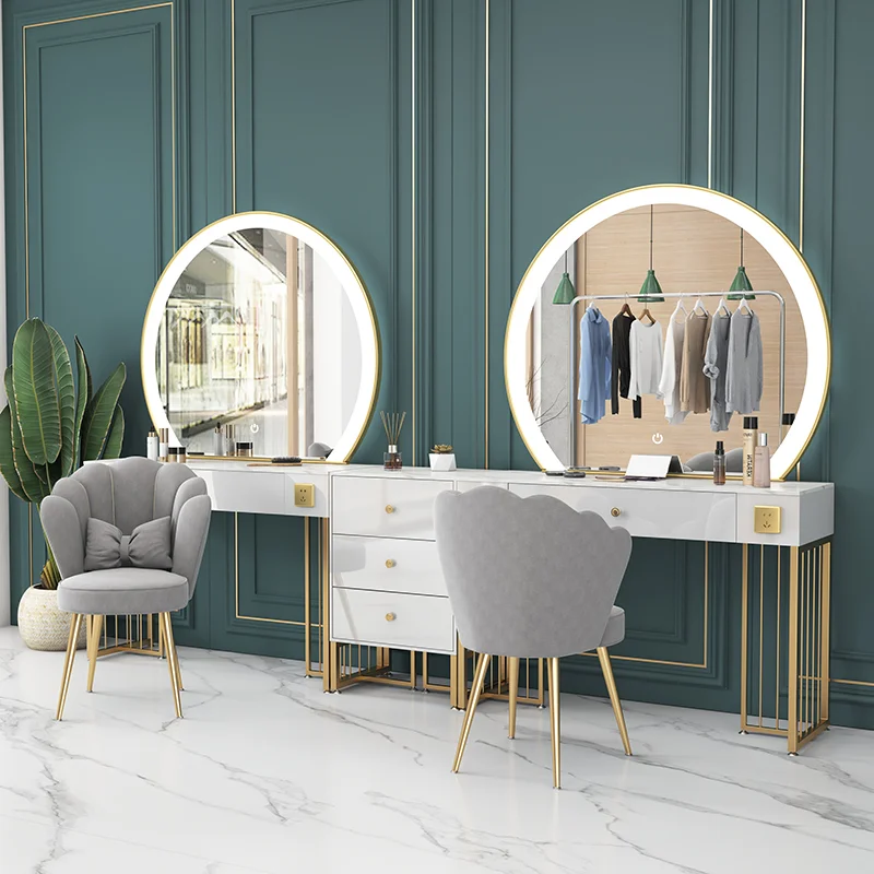 

Full Body Makeup Dressing Table Mirror Cabinet Modern Dressing Table Cosmetic Coiffeuse De Chambre Bedroom Furniture LQQ20XP