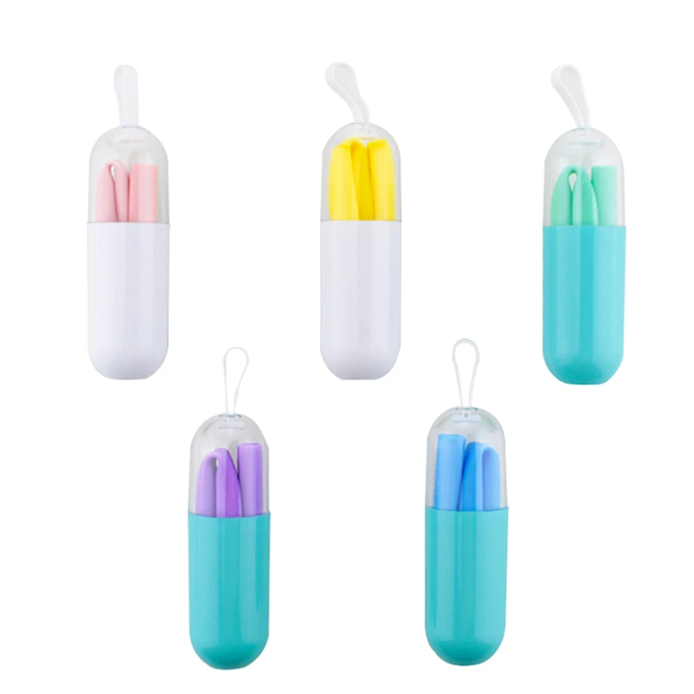 Description Picture 2 of itemDrinking Silicone Straws Reusable Folding Portable Outdoor With Case Cleaning Brush Set Party Bar Drinkware Accessory