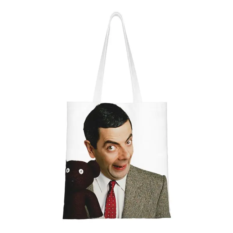 Riciclaggio Di Fagioli Con Orsacchiotto Rowan Atkinson Shopping Bag Borsa A Tracolla In Tela Da Donna Borsa A Tracolla Portatile Per La Spesa