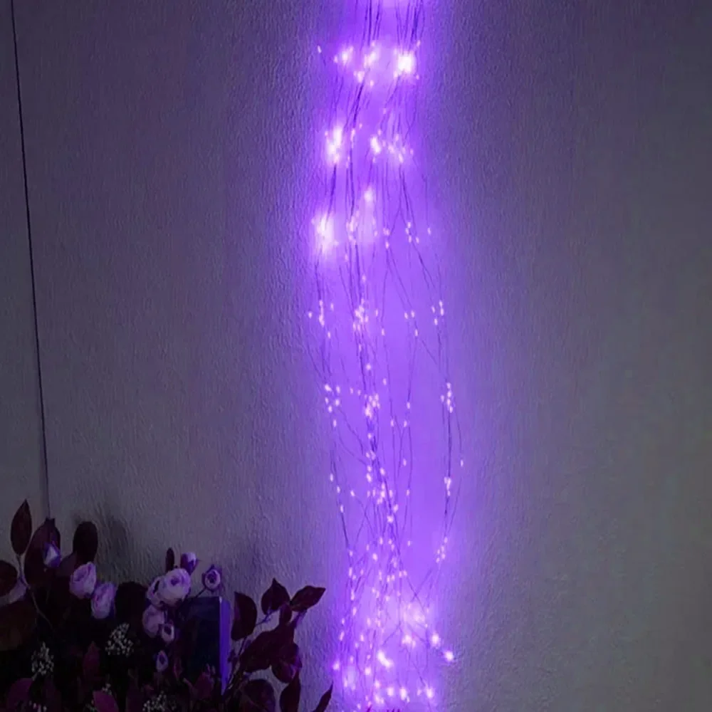 Enchanted Purple LED Waterfall Fairy String Lights for Holiday and Event Decoration