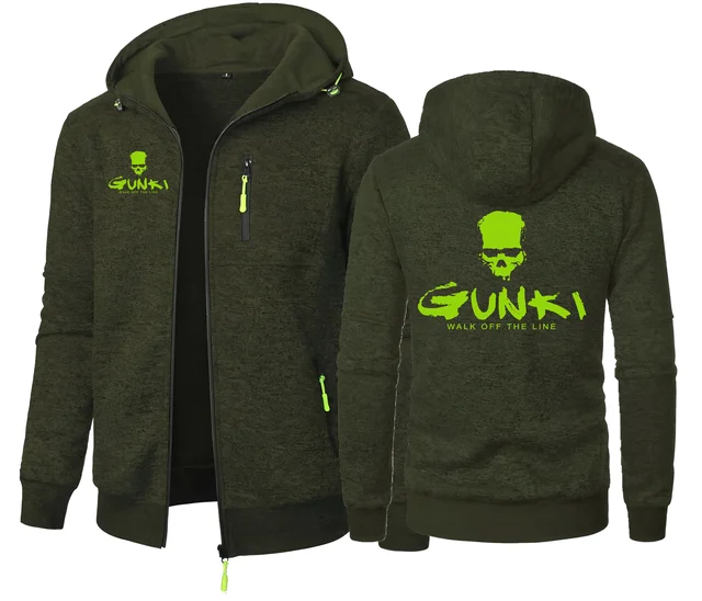 Gunki Love Fishing marque hommes manteaux à capuche décontracté sweat à capuche avec fermeture éclair hommes vêtements de sport coupe ajustée veste décontractée 1
