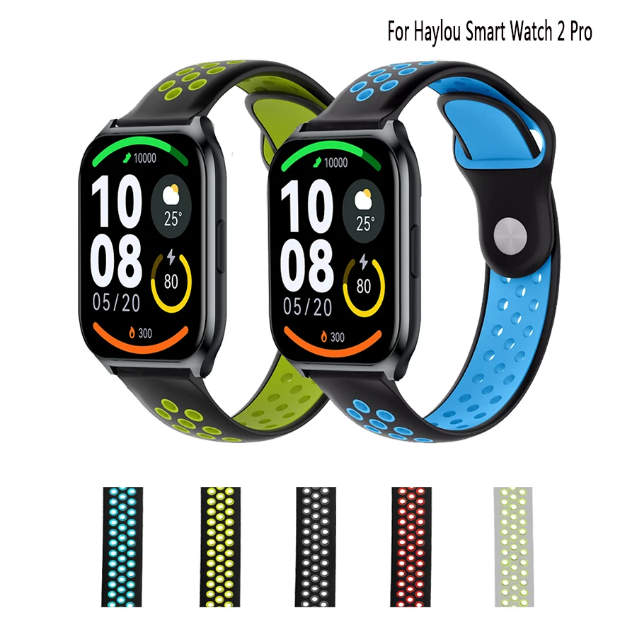 

Воздухопроницаемый силиконовый ремешок для смарт-часов Lou Haylou Smart Watch 2 Pro, быстросъемный ремешок, Спортивные ремни для Haylou GST RS4 Plus LS02