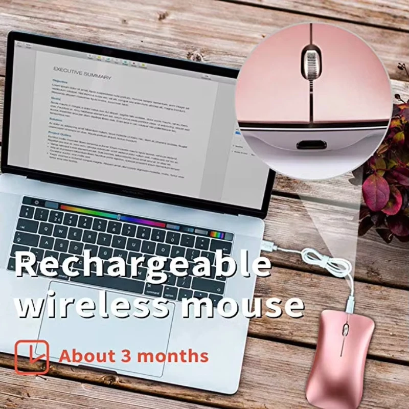 New 2.4G Wireless + Bluetooth 5.0+3.0 Mouse Three-Mode Mute Rechargeable Mouse Ultra-Thin Aluminum Gaming Wireless