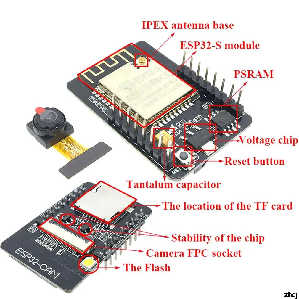 ESP32-CAM   WiFi +   ī޶  ESP-32 ī޶  OV2640 2MP Arduino 