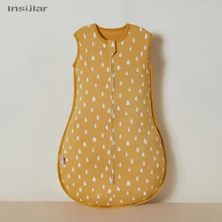 Cozy Cotton Unisex Baby Sleep Sack - Lightweight, Sleeveless Wearable Summer Blanket - 0 - 6 M (Yellow Raindrops)