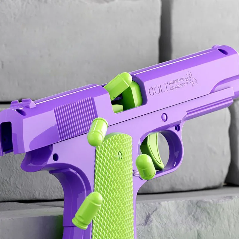 Luminous 1911 Continuous Shell Throwing Model Simulation Kids Toy Guns Empty Magazine Hangs Up Decompression Boys Plastic Pistol 3