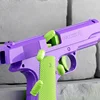 Luminous 1911 Continuous Shell Throwing Model Simulation Kids Toy Guns Empty Magazine Hangs Up Decompression Boys Plastic Pistol 3