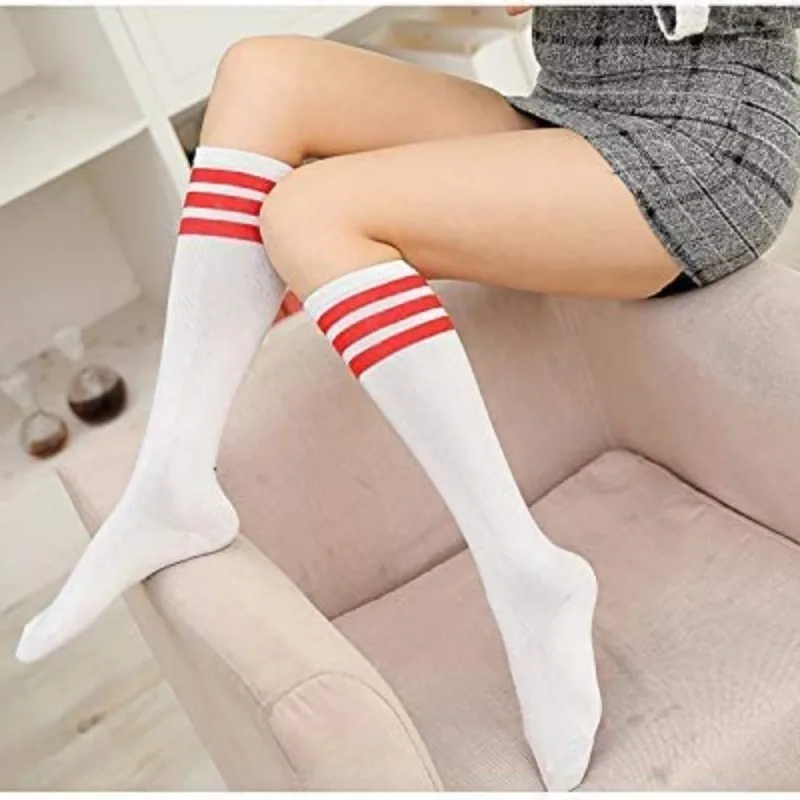 Unisex Compression Football Socks Non-slip Long Tube Knee High Stockings Striped Running Sports soccer socks