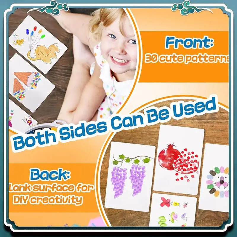 25 Colors Ink Pads With 30 Paint Pages, Washable DIY Stamp Pad, Non-Toxic Finger Painting Set 2 Pack