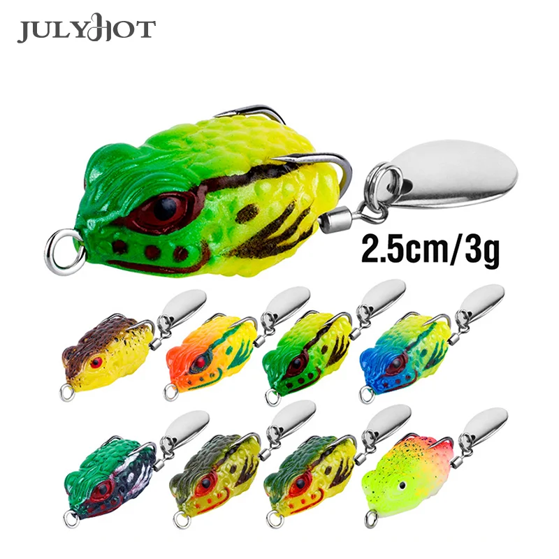 Outdoor Luya Long-Range Thunder Frog 2.5Cm/3G Mini Frog Hits Black Software Toad Frog Double Hook Noise Paillettes