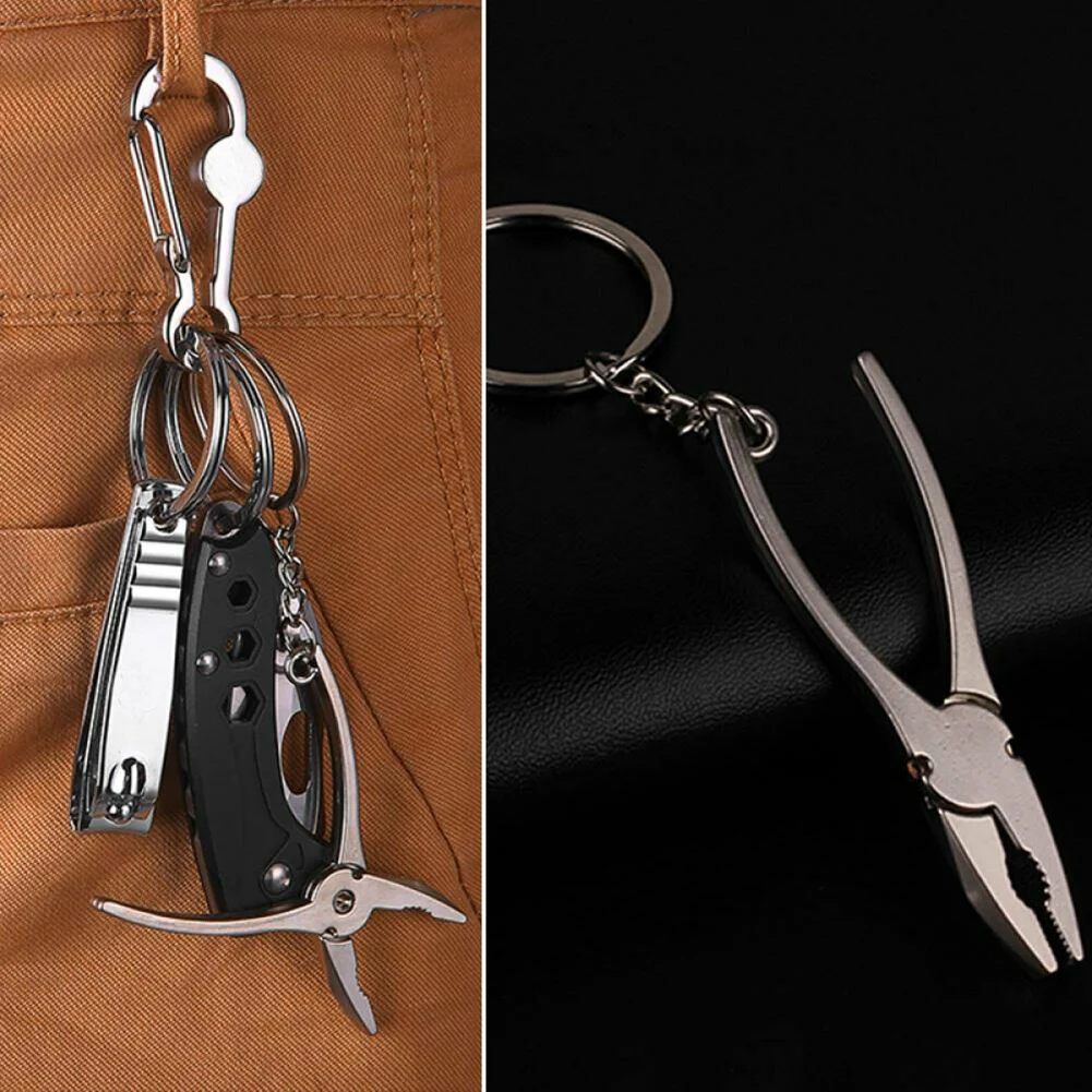 

Plier Key Tag Chain Key Ring Fashionable Metal Keychain Compact Design, Brand New, High Quality, Silver, 11.7CM Length
