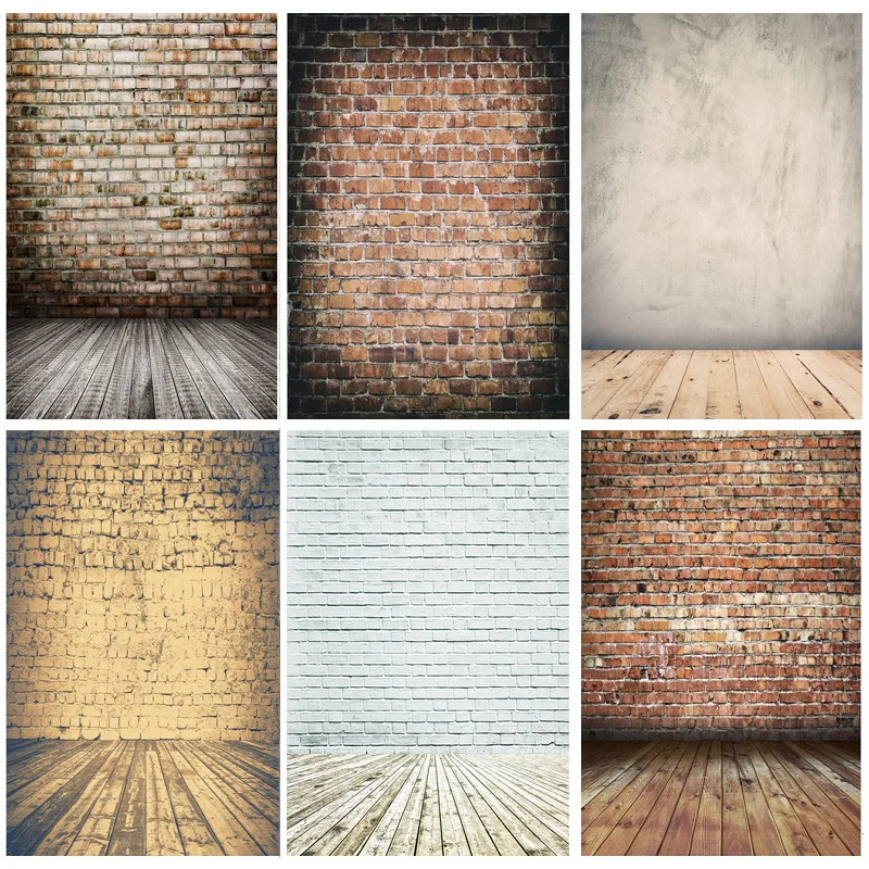 

Vinyl Custom Vintage Brick Wall Wooden Floor Photography Backdrops Photo Background Studio Prop 21712 YXZQ-02