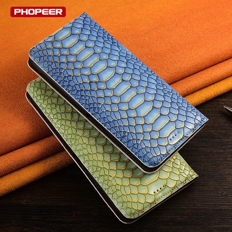 Luxury Leather Flip Wallet Phone Case with Magnetic Closure
