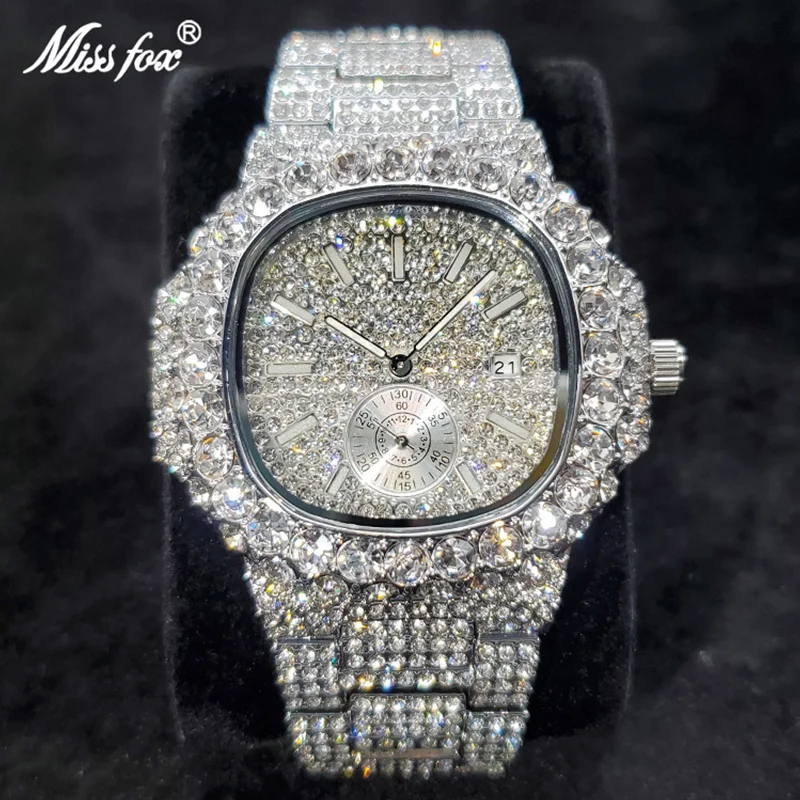 MISSFOXNewDiamondWatchForMenLuxuryClassicIceOutWatchesHip
