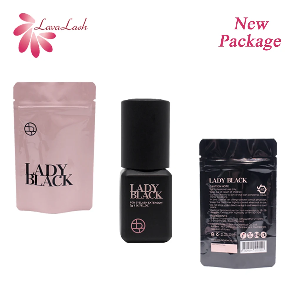 5ml Lady Black Glue For Eyelash Extensions Korea Individual Fast Drying Low Irritation Lash Glue Long Retention Tools 4