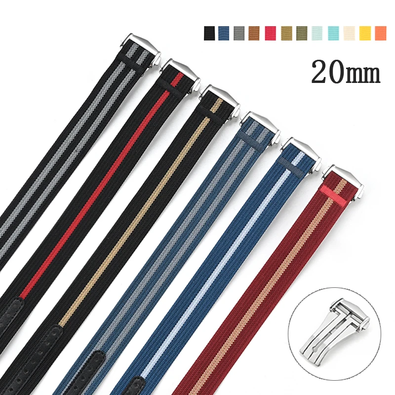 Premium Nylon Watch Strap with Waterproof Folding Buckle - 22mm Wristband Replacement