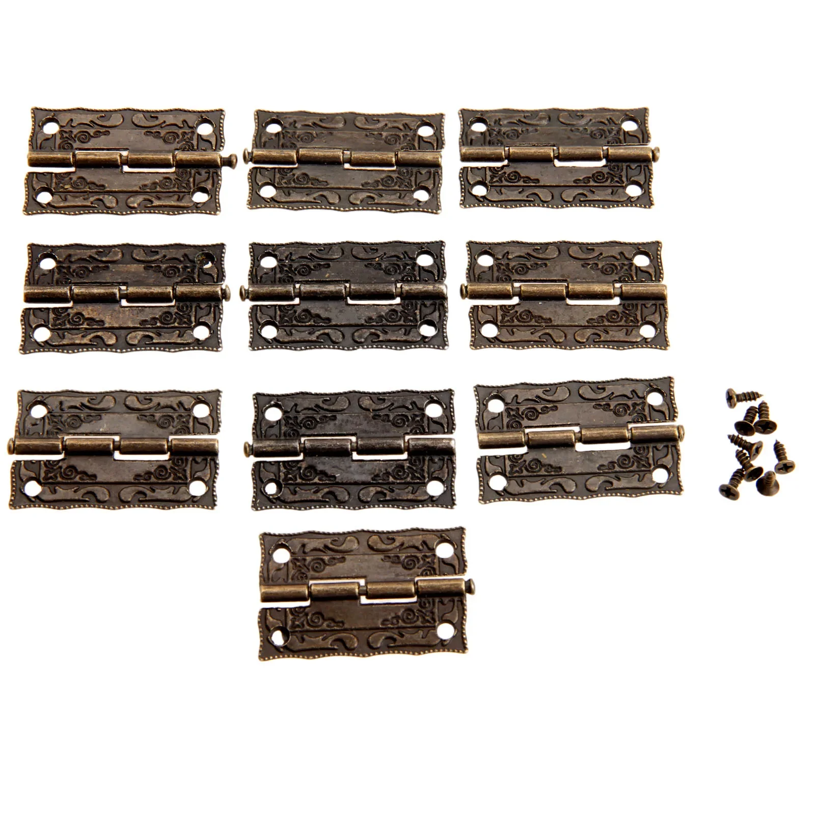 Antique Bronze Cabinet Door Hinge DIY Box Furniture Hinges With Screws 4 Holes Home Accessory 36*23mm 10pcs furniture hinge cabinet door hinges cabinet hinges