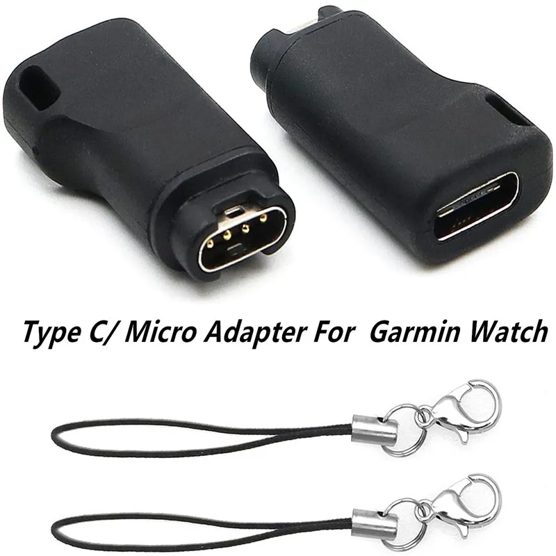 Convertidor de carga Micro USB tipo C, adaptador para Garmin Fenix 7/6/5X Instinct 2 Venu 2 plus Tactix EPIX Enduro Forerunner Vivomove