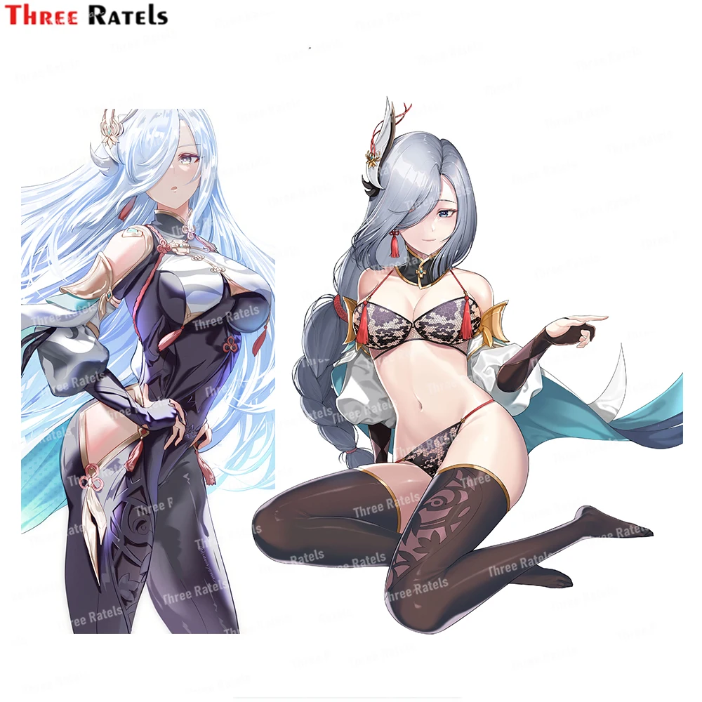 

Ударопрочные наклейки Three Ratels I66 Shenhe Genshin для ноутбука, украшение для скейтборда, персонализированная автомобильная пленка против царапин